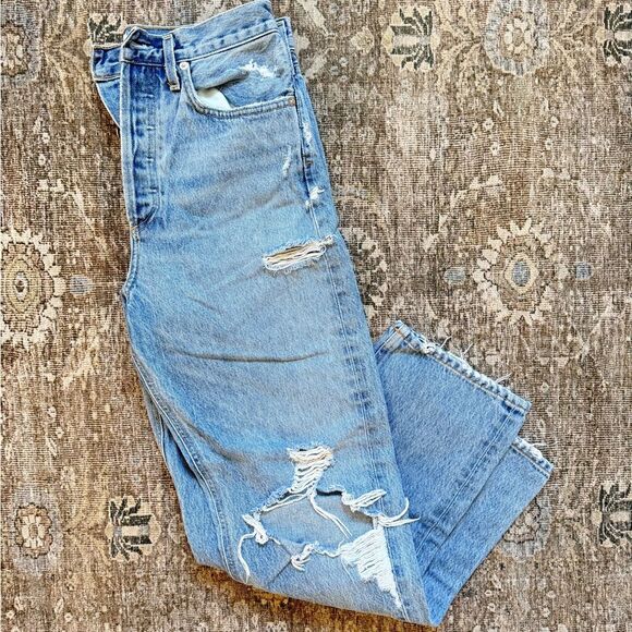 AGOLDE 90'S Mid Rise Distressed Snapshot 26 - Picture 2 of 5